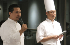 パン制作者の西川功晃氏（左）と料理制作者の佐々木康二氏（右）
