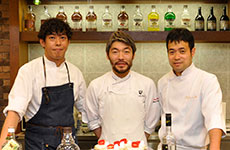 新しい発見が盛りだくさんだった３人のシェフによる講習会（左から森大祐氏、中山洋平氏、中山和大氏）